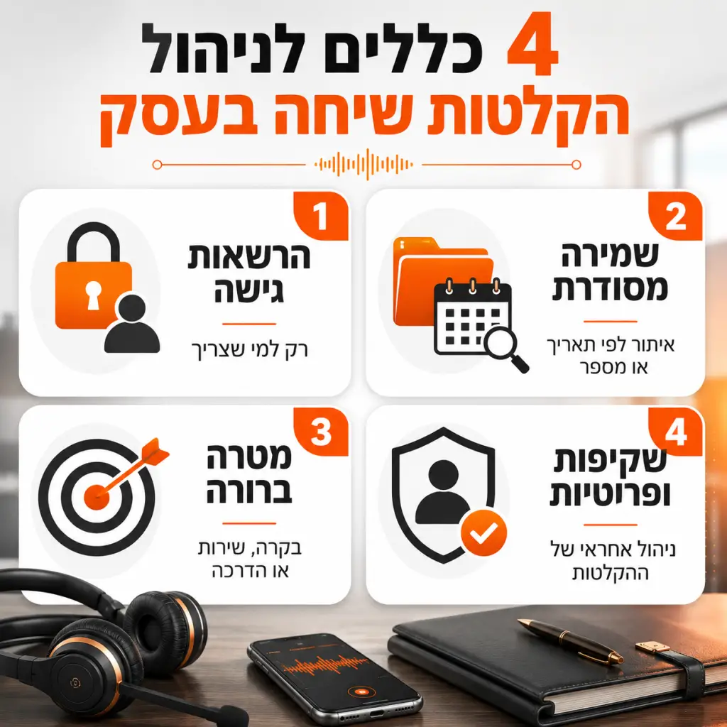 כללים לניהול הקלטות שיחה בעסק | אינפוגרפיקה